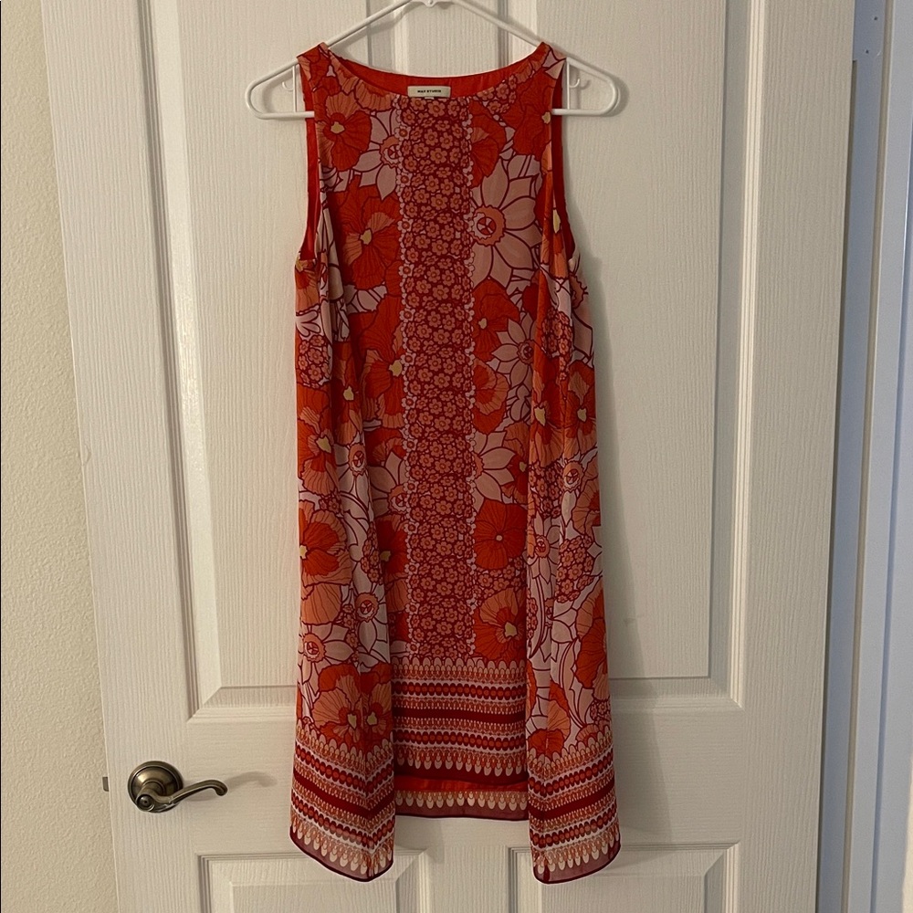 Max Studio Red Floral Sleeveless Dress
